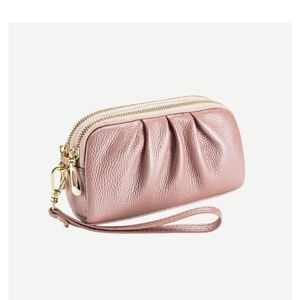 Elegant Pink Leather Clutch